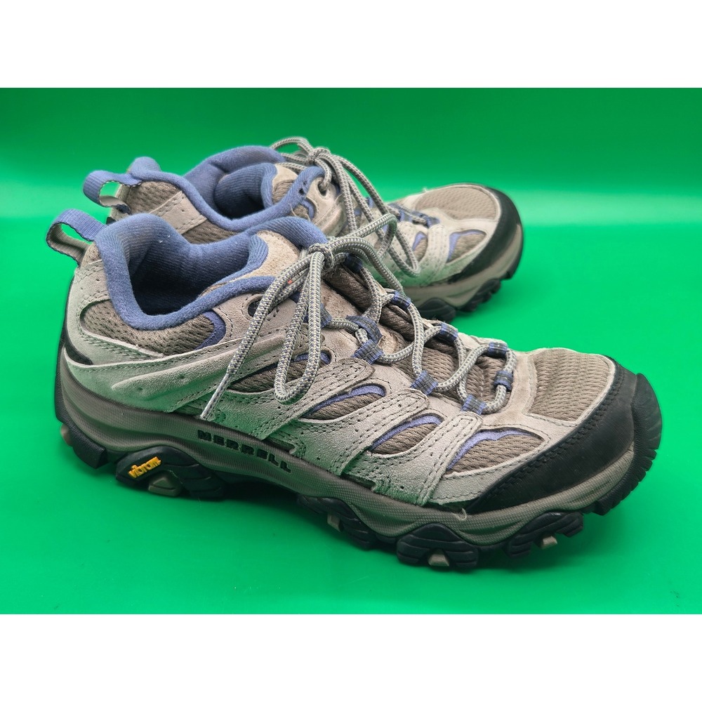 Merrell Moab 3 Hiking Shoes Womens Size 8 Taupe Blue Vibram J035880